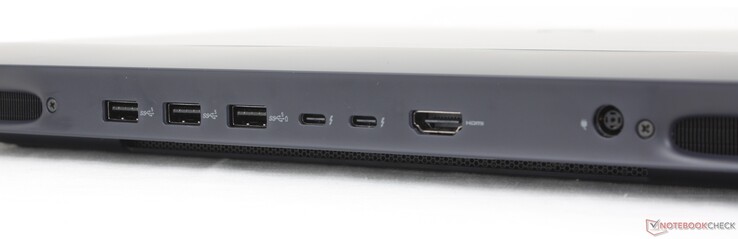 Rear: 3x USB-A 3.2 Gen. 1 (5 Gbps), 2x USB-C Thunderbolt 5 w/ DisplayPort 2.1 + Power Delivery, HDMI 2.1, AC adapter
