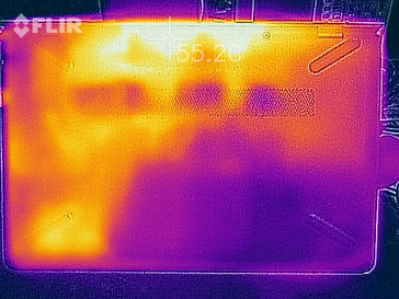 Thermal profile, underside (max load)