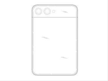 Back of the alleged Samsung rollable phone as per reported patent. (Image source: DomoAI and xleaks7)