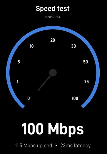 Internet speed test of the Starlink Mini dish (image: Elon Musk/X)