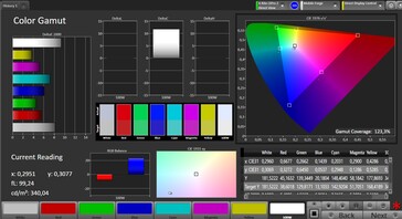 CalMAN - Colour space coverage (sRGB)