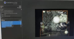 This is a photo taken by Gtx9 that shows Cinebench actually rendering the image with a 256 thread CPU. (Source: Chiphell)