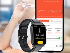 The E500 smartwatch is listed as having blood glucose and body temperature sensors. (Image source: AliExpress)