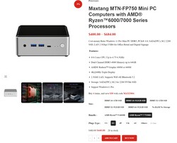 Maxtang MTN-FP750 configurations (source: Maxtang)