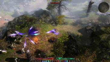 An image showing a battle against multiple enemies in Grim Dawn