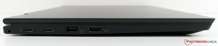 Left-hand side: 2 x USB 3.1 Gen1 Type-C, USB 3.1 Type-A, HDMI 1.4b