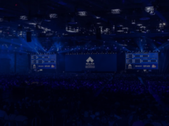 An image showcasing the stage for a tournament from EVO&#039;s latest &quot;business update&quot; post (image source EVO.gg)