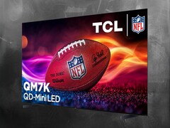 Front of 98-inch TCL QM7K Mini LED TV shown at angle (Image source: Amazon)