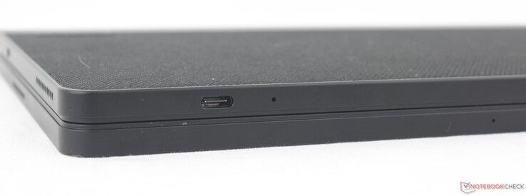 Front: USB-C 3.2 Gen. 2 (10 Gbps) + Power Delivery + DisplayPort, Microphone, Volume rocker
