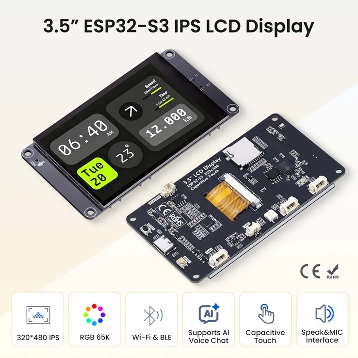 This is a display with a development board
