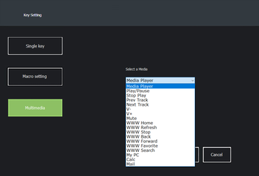 Preset multimedia key options