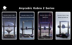 The four new models in the Anycubic Kobra 2 series vary in speed and build volume (Image Source: Anycubic)