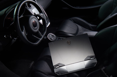 The MSI GT76 Titan gaming laptop shares several design concepts with sports cars. (Image source: MSI)