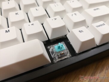 Key cap removed to expose the mechanical switch underneath
