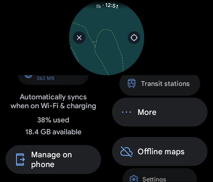 Offline map feature on Google Maps for Wear OS beta 11.140.0701.W (Image source: 9to5Google)