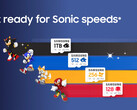 Samsung's new microSD cards have Sonic characters printed on them. (Image source: Samsung)