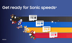 Samsung's new microSD cards have Sonic characters printed on them. (Image source: Samsung)