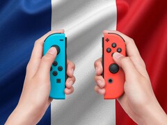 Switch Joy-Con controllers shown with French flag