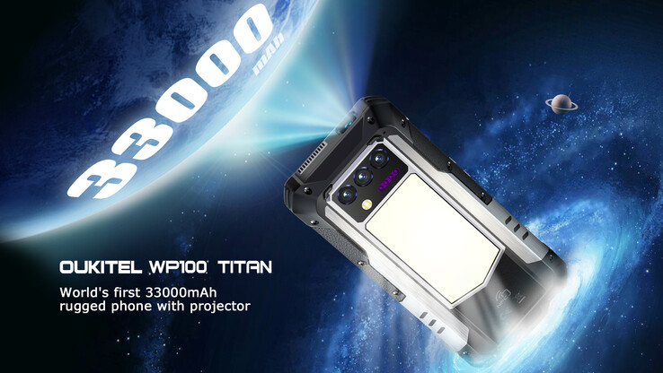 Liven up your surroundings with the Oukitel WP100 Titan's built-in 100 lumens projector