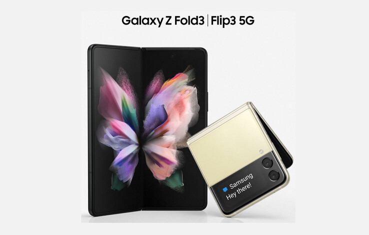 The Galaxy Z Fold 3 with the Galaxy Z Flip 3. (Image source: Evan Blass)