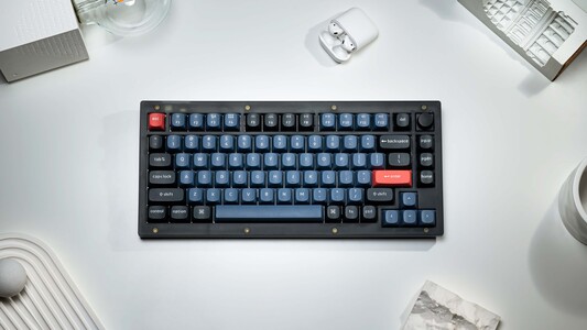 The Keychron V1 custom mechanical keyboard brings a fairly toned-down aesthetic that can easily become more exciting simply by activating the per--key RGB lighting. (Image source: Keychron)
