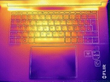 Surface temperatures during stress test (top side)