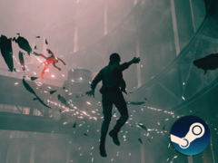 Control lets you use telekinesis to progress through one of the most unique game worlds in recent years. Pictured - a cinematic screenshot from the game, with the Steam logo in the bottom-right corner. (Image source: Steam - Edited)