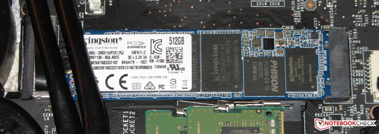 An SSD serves as a system drive.