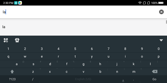 Elongated keyboard in Landscape mode