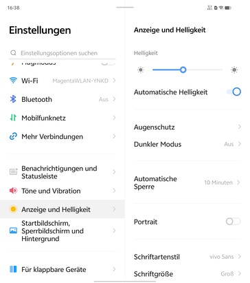 Settings page