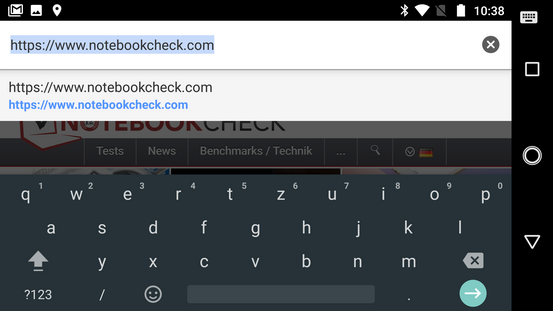 keyboard in landscape mode