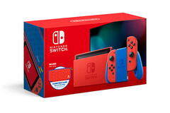 The Nintendo Switch Mario Red &amp; Blue Edition console will go on sale on February 12. (Image source: Nintendo)