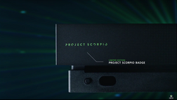 The Xbox One X 'Project Scorpio' limited edition branding is minor but includes a few little details like the one shown and some printed dots. (Source: Microsoft)