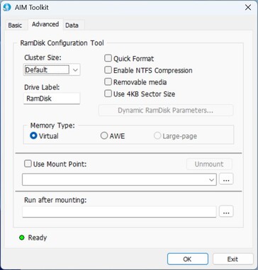 AIM Tookit: Advanced options