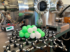 A highly scaled up model of ruthenium on a graphite layer (Image source: University of Nottingham)