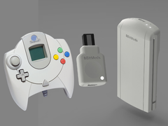 A mockup of 8BitMods' wireless Dreamcast controller Dongle