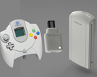 A mockup of 8BitMods' wireless Dreamcast controller Dongle