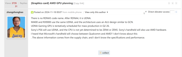AMD's UDNA architecture finally has a tentative release window (image source: Chiphell)