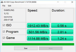 AS SSD Copy Benchmark