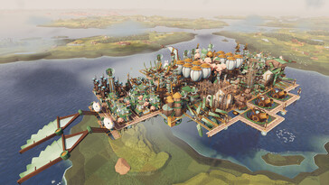 An image showing a city in Airborne Empire.
