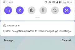 Android Q presents this notification if you have gesture controls enabled and switch to a third-party launcher. (Image source: u/Charizarlslie)