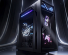 The Asus ROG G1000 desktop - pictured against a stylized dark background. (Image source: Asus)