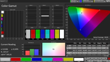 CalMAN sRGB Color Space – Default settings without True Tone