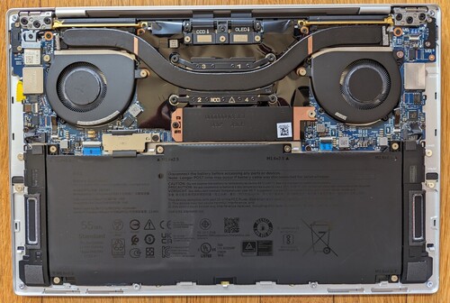The M.2 SSD is the only upgradable component inside the Dell XPS 13 Plus 9320 (Image: Allen Ngo)