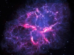 Supernova remnants in the Crab Nebula. (Image source: ESA, Herschel, PACS, MESS Key Programme Supernova Remnant Team ; Nasa, ESA et Allison Loll et Jeff Hester, Arizona State University)