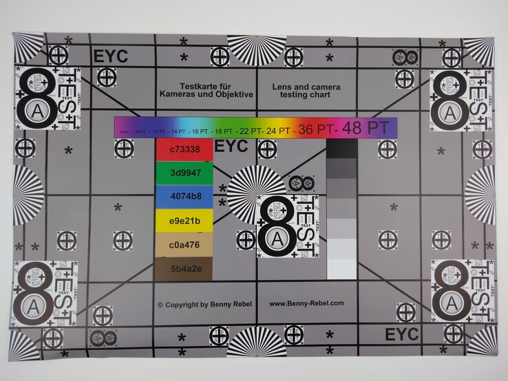 Photograph of our test chart