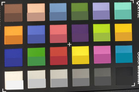 ColorChecker: Target colors are displayed in the lower half of each patch..