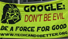Google &quot;Don&#039;t be evil&quot; Be a force for good banner