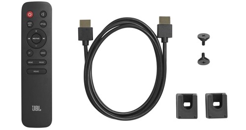 In addition to the soundbar itself, the Cinema SB120 ships with a remote and HDMI cable (Image: JBL)