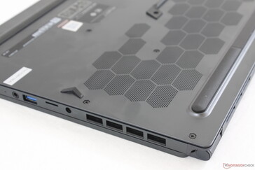 Hexagonal ventilation grilles are similar to the ones on the Dell Alienware laptops